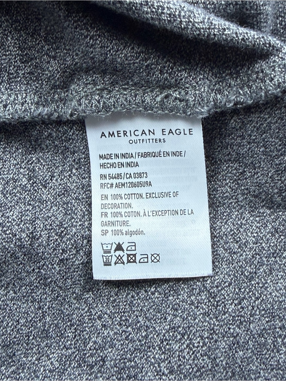 Men’s American Eagle Standard Fit Gray Polo Shirt - Size Large - 100% Cotton - Picture 7 of 7